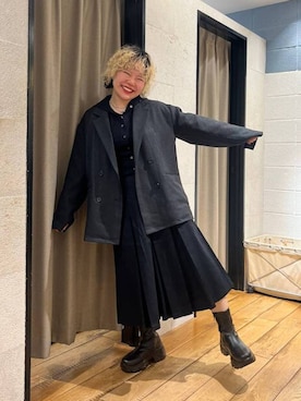 「アイテム（チノパンツ）」を使った、ミノさんさん（レディース・154cm・20代）の秋コーディネート