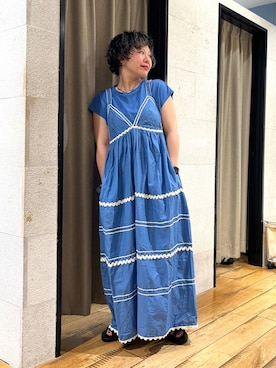 「パーマ」｜ミノさんさん（レディース・154cm）の夏コーディネート