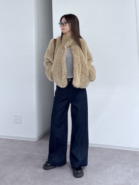 「FREE'S MART（フリーズマート）のハーフムーンバッグ（ハンドバッグ）」を使った、miyuさん（レディース・164cm）の秋コーディネート