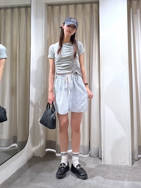 「大人カジュアルコーデ」｜「アイテム（帽子）」を使った、miyuさん（レディース・164cm）の夏コーディネート