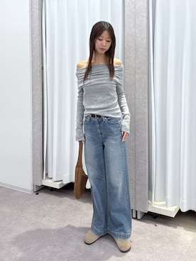 「FREE'S MART（フリーズマート）のハーフムーンバッグ（ハンドバッグ）」を使った、miyuさん（レディース・164cm）の秋コーディネート