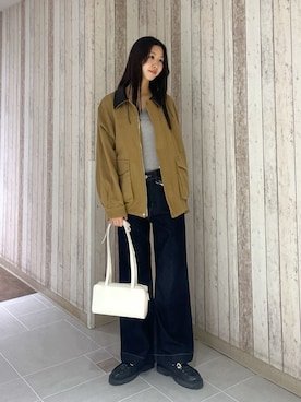 「FREE'S MART（フリーズマート）のアイテム（その他アウター）」を使った、miyuさん（レディース・164cm）の春コーディネート