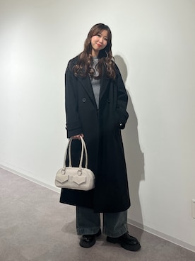 「FREE'S MART（フリーズマート）のアイテム（チェスターコート）」を使った、miyuさん（レディース・164cm）の秋コーディネート