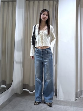 「FREE'S MART（フリーズマート）のハーフムーンバッグ（ハンドバッグ）」を使った、miyuさん（レディース・164cm）の秋コーディネート