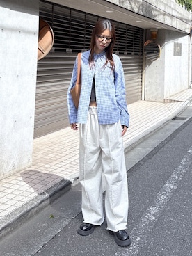 「FREE'S MART（フリーズマート）のハーフムーンバッグ（ハンドバッグ）」を使った、miyuさん（レディース・164cm）の秋コーディネート