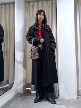 「FREE'S MART（フリーズマート）のフロントポケットソフトバギーデニム（デニムパンツ）」を使った、miyuさん（レディース・164cm）の秋コーディネート