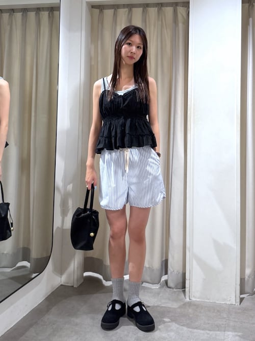 セール】◇〈セットアップ対応〉ストライプショートパンツ