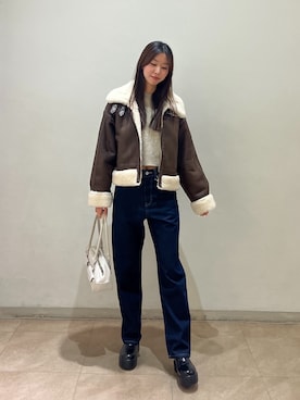 「FREE'S MART（フリーズマート）のアイテム（その他アウター）」を使った、miyuさん（レディース・164cm）の冬コーディネート