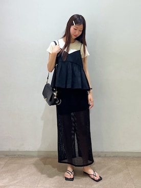 「FREE'S MART（フリーズマート）のアイテム（その他トップス）」を使った、miyuさん（レディース・164cm）の夏コーディネート