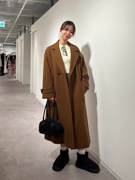 「FREE'S MART（フリーズマート）のアイテム（チェスターコート）」を使った、miyuさん（レディース・164cm）の秋コーディネート