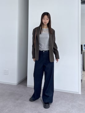 「FREE'S MART（フリーズマート）のハーフムーンバッグ（ハンドバッグ）」を使った、miyuさん（レディース・164cm）の秋コーディネート