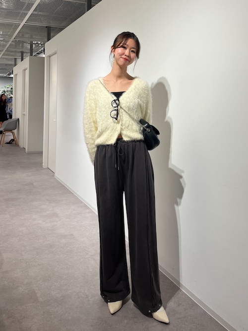 セール】◇Vネックフェザーショート丈カーディガン（カーディガン