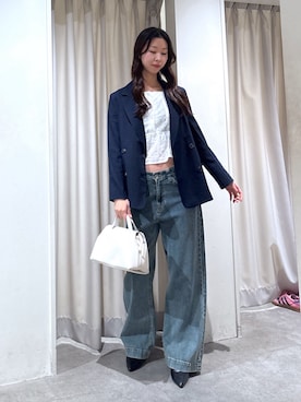 「シンプル・ベーシック」｜「アイテム（ジャケット/アウター）」を使った、miyuさん（レディース・164cm）の春コーディネート