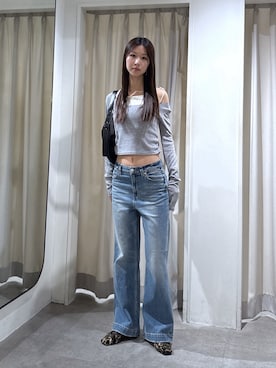 「FREE'S MART（フリーズマート）のハーフムーンバッグ（ハンドバッグ）」を使った、miyuさん（レディース・164cm）の秋コーディネート