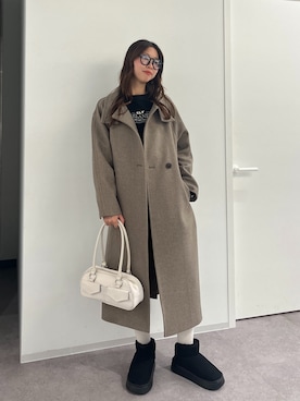「FREE'S MART（フリーズマート）のアイテム（ステンカラーコート）」を使った、miyuさん（レディース・164cm）の秋コーディネート