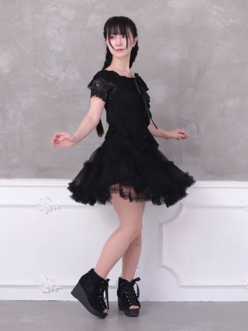 axes femmeフリル付き　チュールミニスカート チュールミニスカート（スカート）｜axes femme（アクシーズ