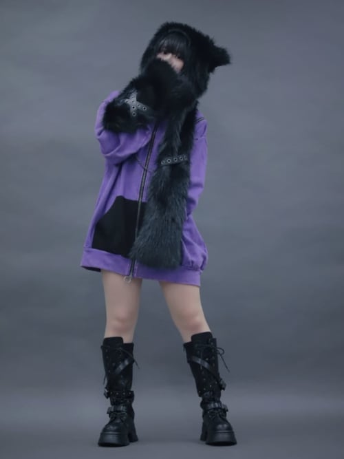 セール】ネコミミファーフードマフラー（マフラー）｜NIBBLE POISON