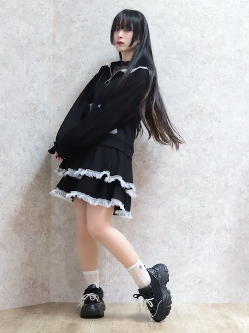 axes femmeトップス・ズボン・スカートパンツ・4点まとめ売り 裾レースデニムストレートパンツ[品番：IGAW0006783]｜axes femme