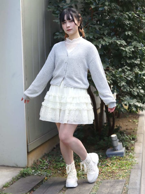 レースハイカットスニーカー（パンプス）｜axes femme（アクシーズ