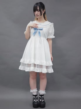 「axes femme（アクシーズファム）の吸水速乾レース切替タンク（タンクトップ、ホワイト系）」を使った、ありさん（レディース・155cm）の春コーディネート