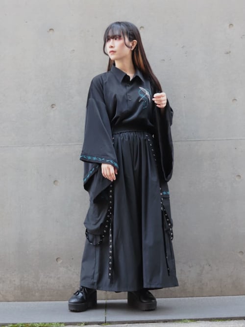 REZEN（リゼン） ワイドパンツ カーゴパンツ 和傘刺繍カーゴパンツ