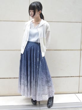 「axes femme（アクシーズファム）のアイテム（パーカー）」を使った、ありさん（レディース・155cm）の秋コーディネート