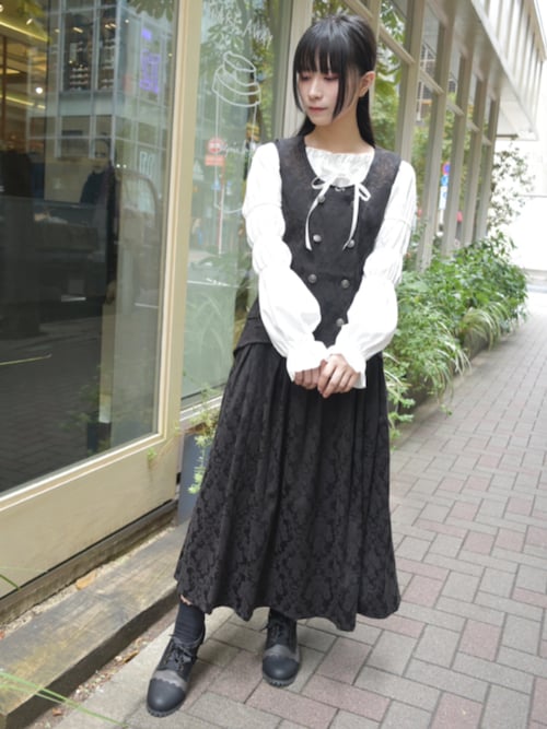 axes femme ジャンパースカート コルセット風ジャカード