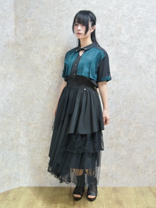 axesfemme異種素材ロングスカート 異素材イレヘムロングスカート（スカート）｜axes femme