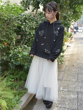 「axes femme（アクシーズファム）のアイテム（パーカー）」を使った、ありさん（レディース・155cm）の秋コーディネート