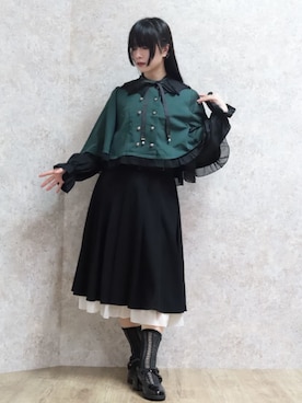 「アイテム（付け襟）」を使った、ありさん（レディース・155cm）の秋コーディネート