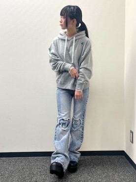 「axes femme（アクシーズファム）のアイテム（パーカー）」を使った、ありさん（レディース・155cm）の秋コーディネート