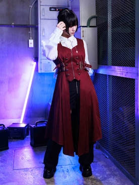 「アイテム（ベスト）」を使った、ありさん（レディース・155cm）の秋コーディネート