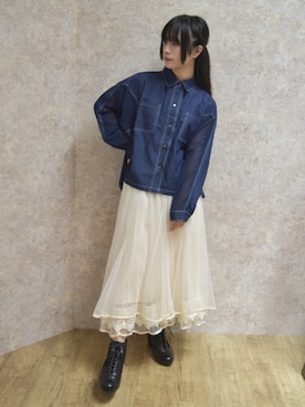 「アイテム（シャツ/ブラウス）」を使った、ありさん（レディース・155cm）の秋コーディネート