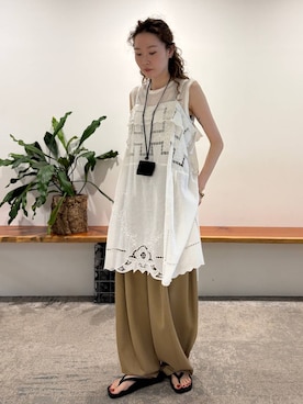 「アイテム（ネックレス、ブラック系）」を使った、erik97さん（レディース・162cm）の夏コーディネート