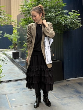 「Curensology（カレンソロジー）のCurensology(カレンソロジー)/＜ＣＳＧ＞ムーンピアス（ピアス（両耳用））」を使った、erik97さん（レディース・162cm・30代）の秋コーディネート