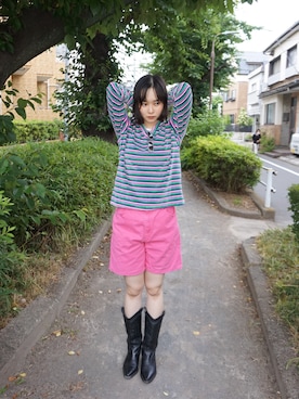 「no brand（ノーブランド）のアイテム（その他パンツ）」を使った、shiinac7さん（レディース・167cm）の夏コーディネート
