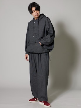 「OK YESTERDAY（オッケーイエスタデイ）のOK YESTERDAY / オーケー イエスタデイ アノラック / ANORAK 2026年 夏 夏服（シャツ/ブラウス、ブルー系）」を使った、rooptokyowearさん（メンズ・173cm）の夏コーディネート