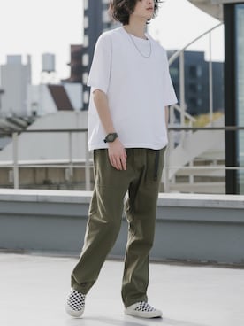 「PRO CLUB （プロクラブ）の【PROCLUB/プロクラブ】Heavyweight Short Sleeve Tee 厚手 ヘビーウェイト Tシャツ クルーネック 無地 ユニセックス 2026新作 再入荷  夏服（Tシャツ/カットソー、ホワイト系）」を使った、rooptokyowearさん（メンズ・173cm）の夏コーディネート