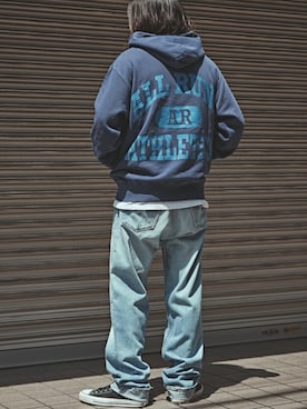 「アイテム（パーカー）」を使った、rooptokyowearさん（メンズ・173cm）の秋コーディネート