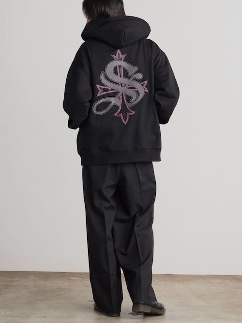 SUPPLIER/サプライヤー Outline Cross Zip Hoodie 裏起毛 ライン