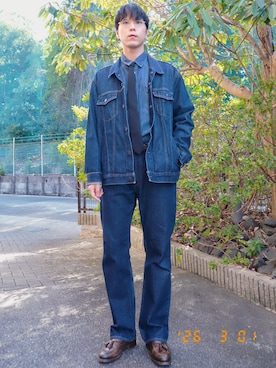 「Levi's（リーバイス）のアイテム（ジャケット/アウター）」を使った、けろちゃんさん（メンズ・180cm）の春コーディネート