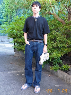 「OOFOS（ウーフォス）のアイテム」を使った、けろちゃんさん（メンズ・180cm）の夏コーディネート