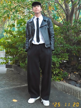 「アイテム（スウェットパンツ）」を使った、けろちゃんさん（メンズ・180cm・30代）の秋コーディネート