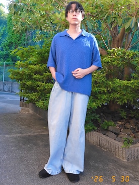 「A.D.S.R.（エーディーエスアール）のアイテム」を使った、けろちゃんさん（メンズ・180cm）の夏コーディネート
