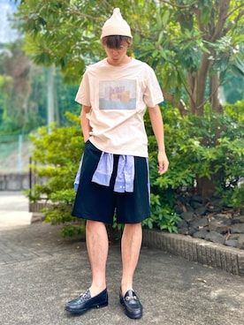 「BEN DAVIS（ベンデイビス）のアイテム（帽子）」を使った、けろちゃんさん（メンズ・179cm）の夏コーディネート