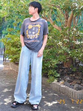 「GU（ジーユー）のアイテム」を使った、けろちゃんさん（メンズ・180cm）の夏コーディネート