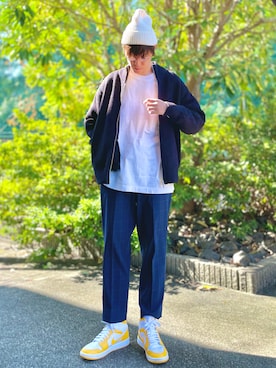 「BEN DAVIS（ベンデイビス）のアイテム（帽子）」を使った、けろちゃんさん（メンズ・180cm）の秋コーディネート