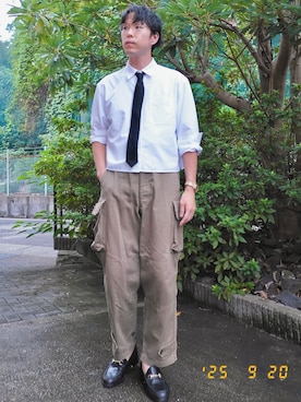 「アイテム（フォーマルスーツ/小物）」を使った、けろちゃんさん（メンズ・180cm）の秋コーディネート