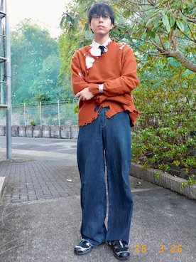 「Phoebe（フィービィー）のアイテム」を使った、けろちゃんさん（メンズ・180cm）の春コーディネート