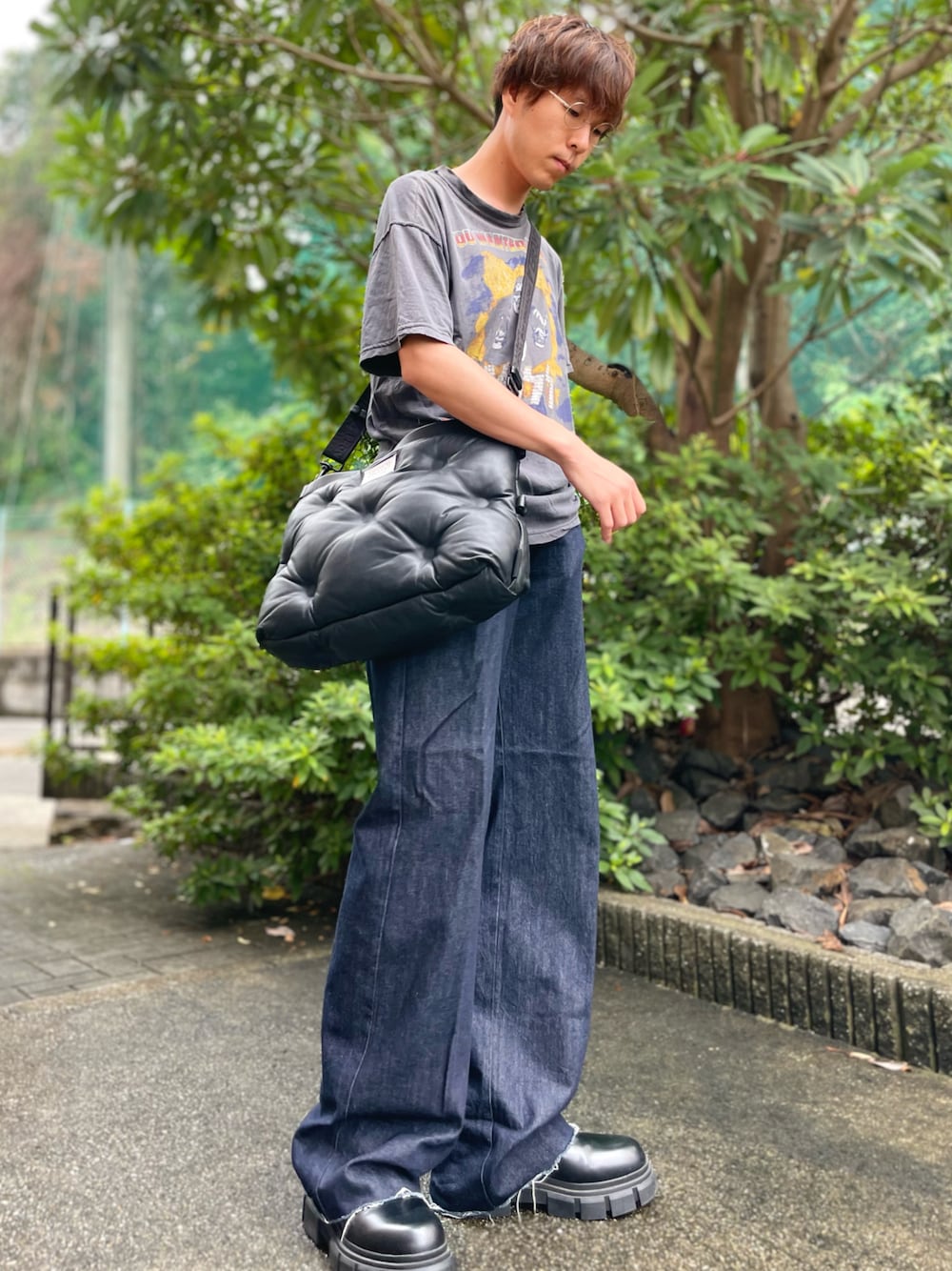 古着女子 Y2K カットソー ロンT 編み込み 切り替え フランス